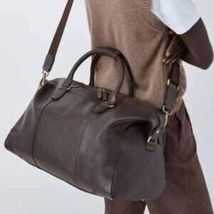 John Lewis Brown Leather Duffle Bag